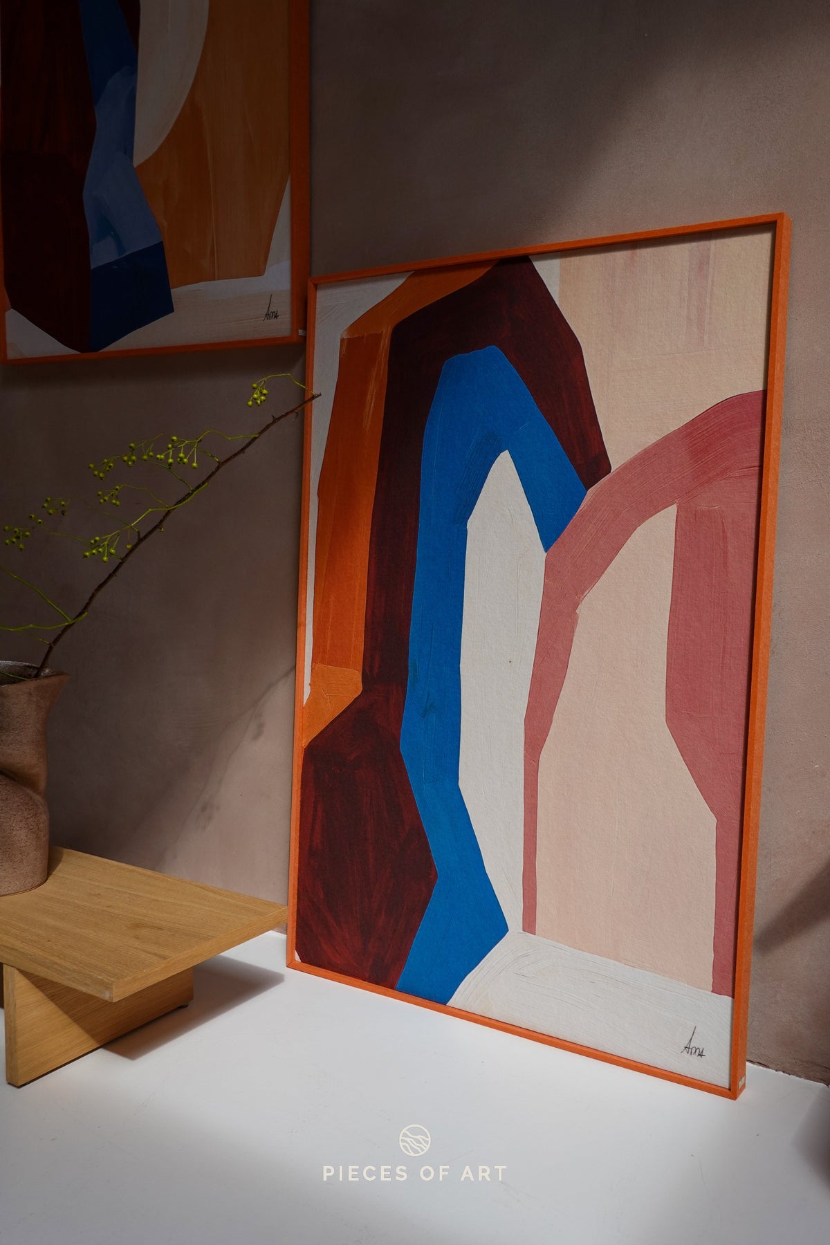 Acoustic art panel styled on a light-colored wall