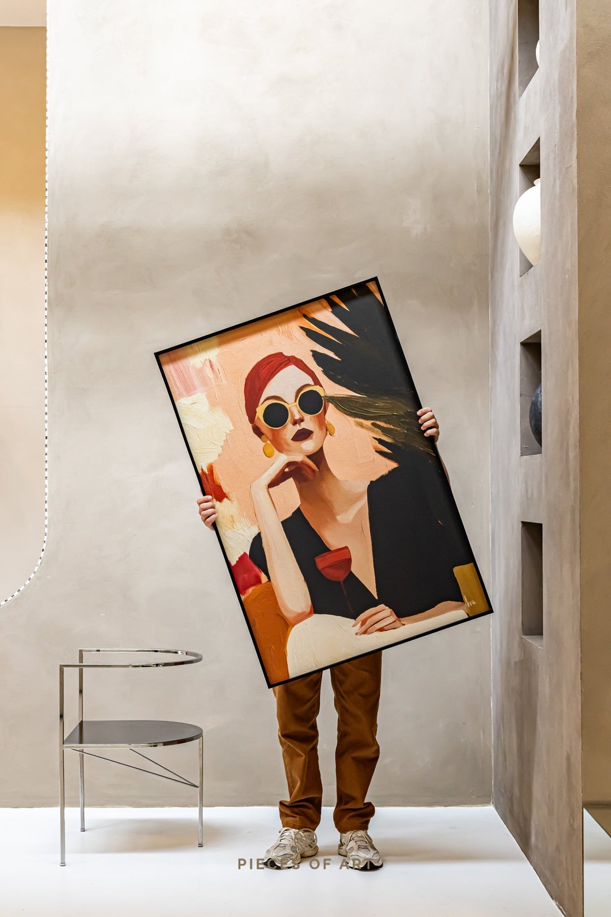 Acoustic artwork, in a hallway, for a calmer room