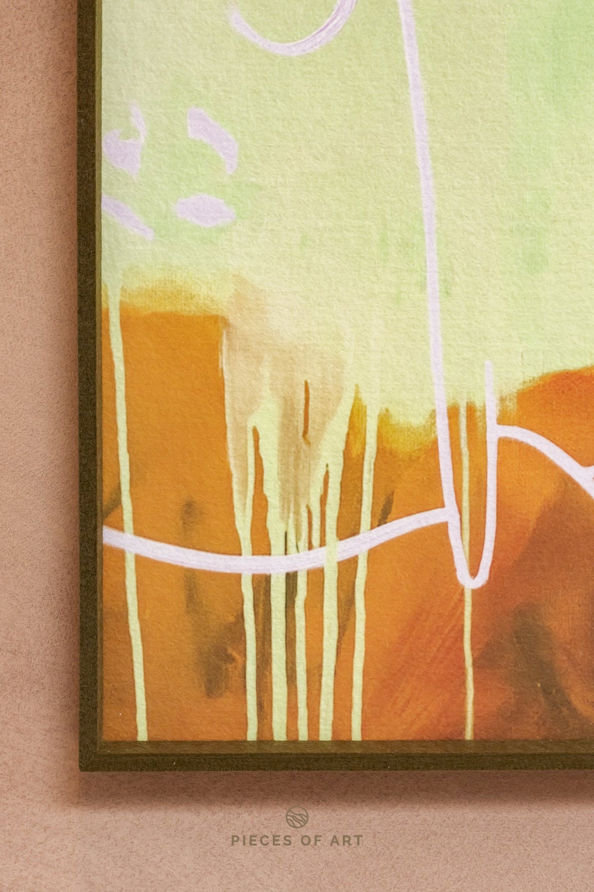 Acoustic painting, in a bedroom, minimalist