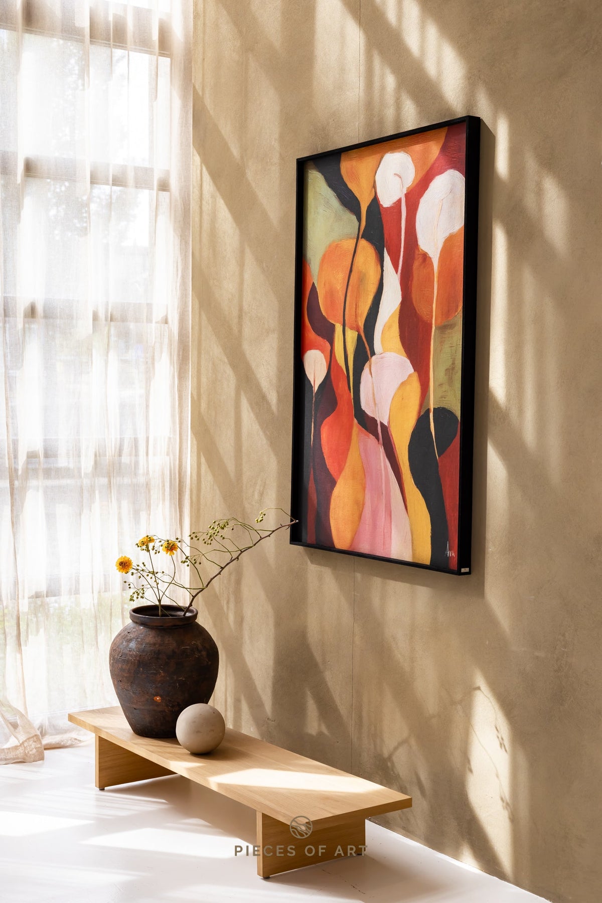 Acoustic felt panel, in a studio