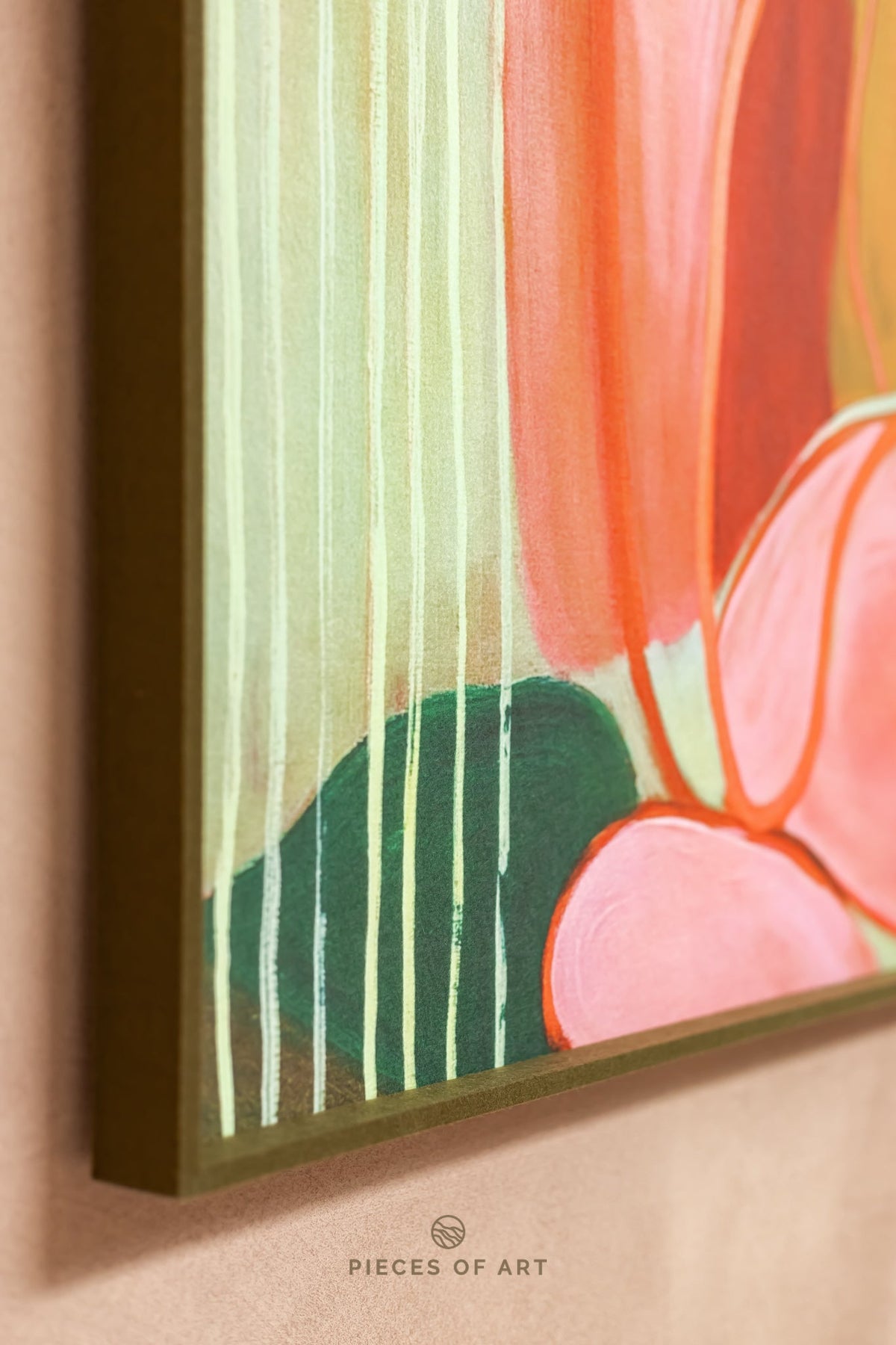 Acoustic wall panel, with a geometric design