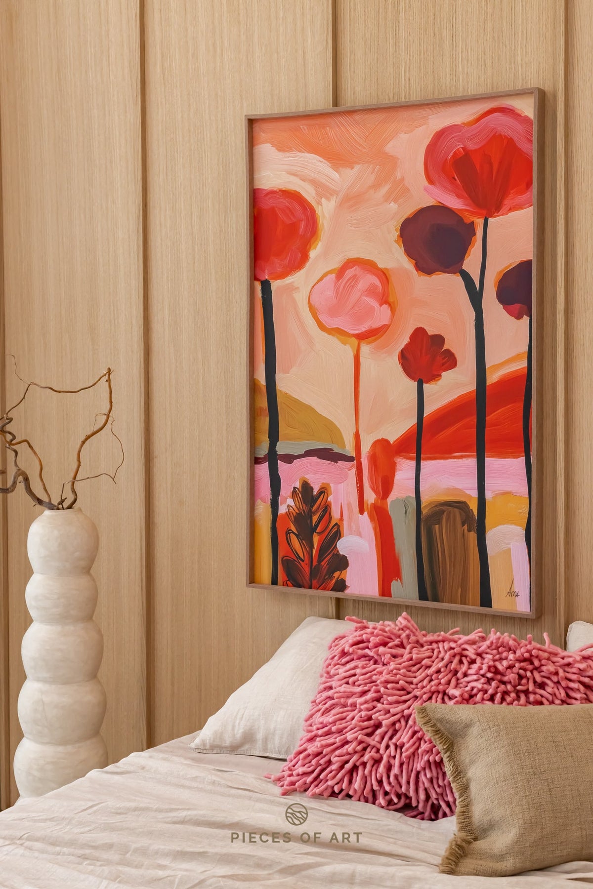 Acoustic wall decor, botanical