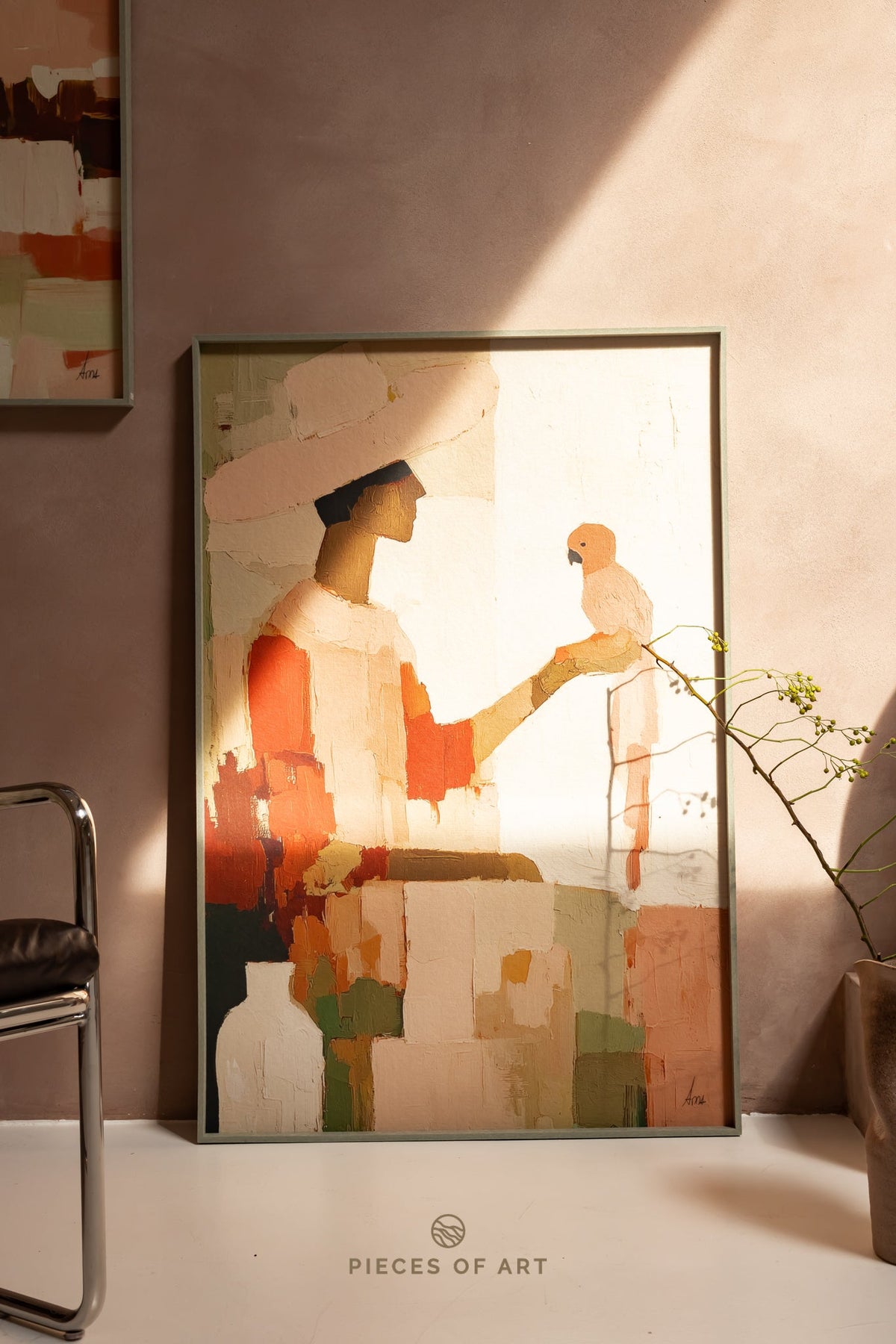 Acoustic wall decor, in a hallway, interior
