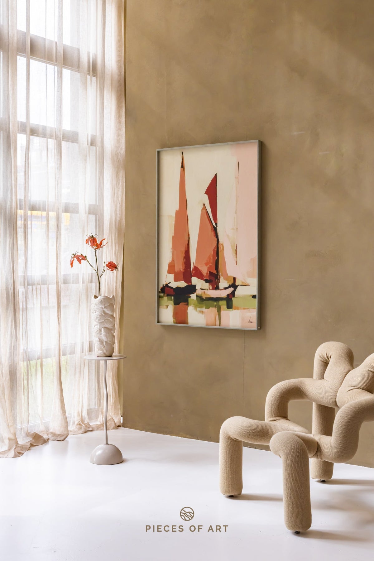 Acoustic wall decor, in a bedroom