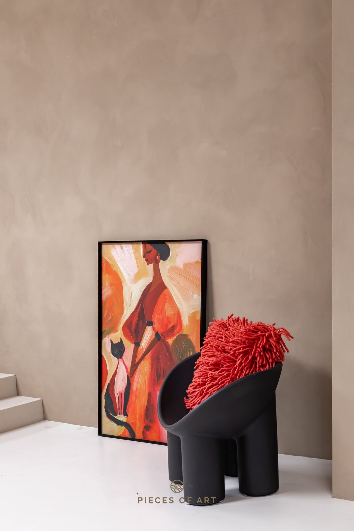 Acoustic wall decor, in a home office, for a calmer room