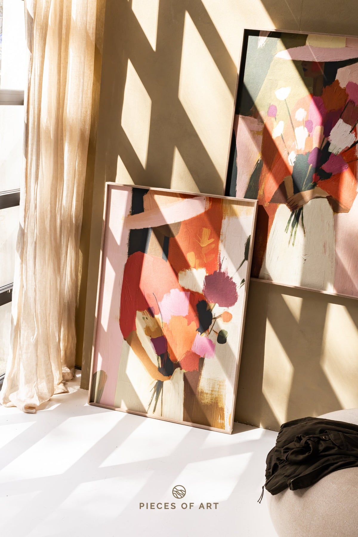 Sound-absorbing artwork, in a dining room, for a calmer room