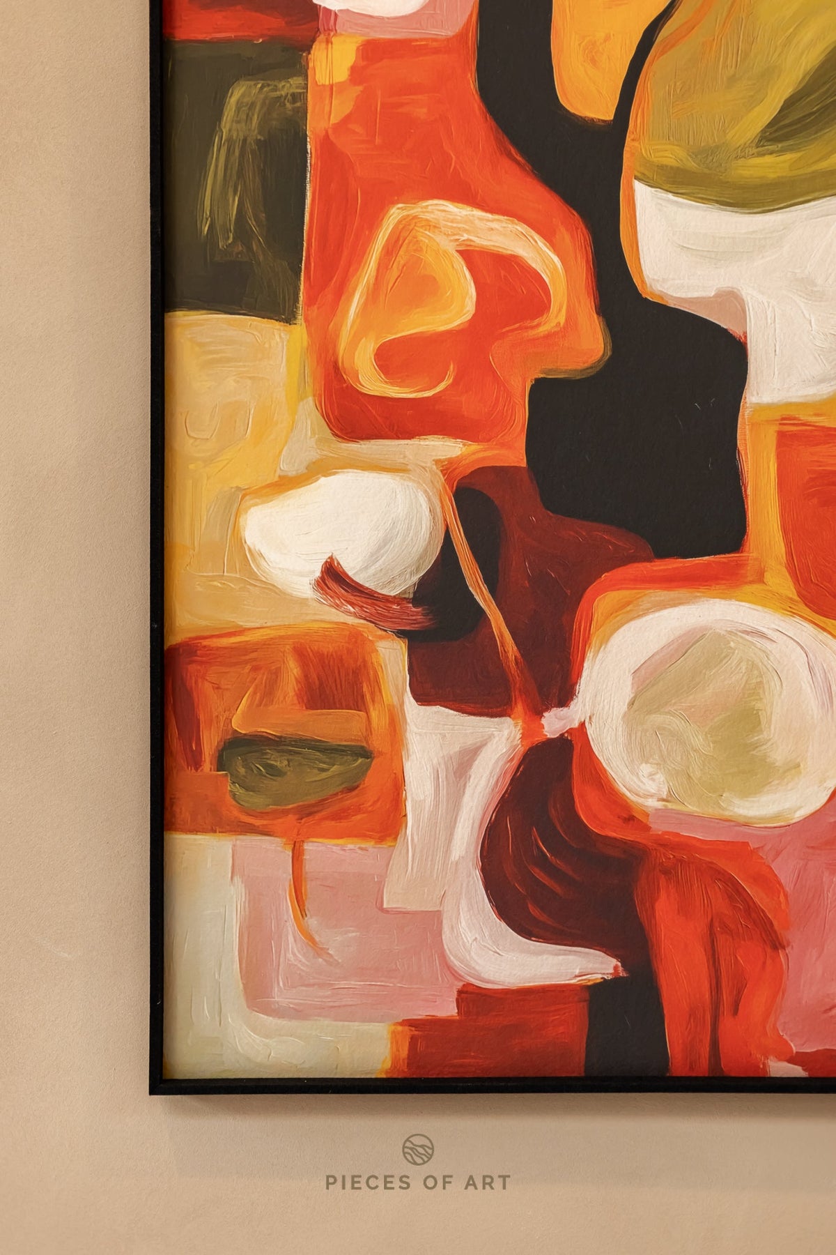PET felt wall panel, in a living room
