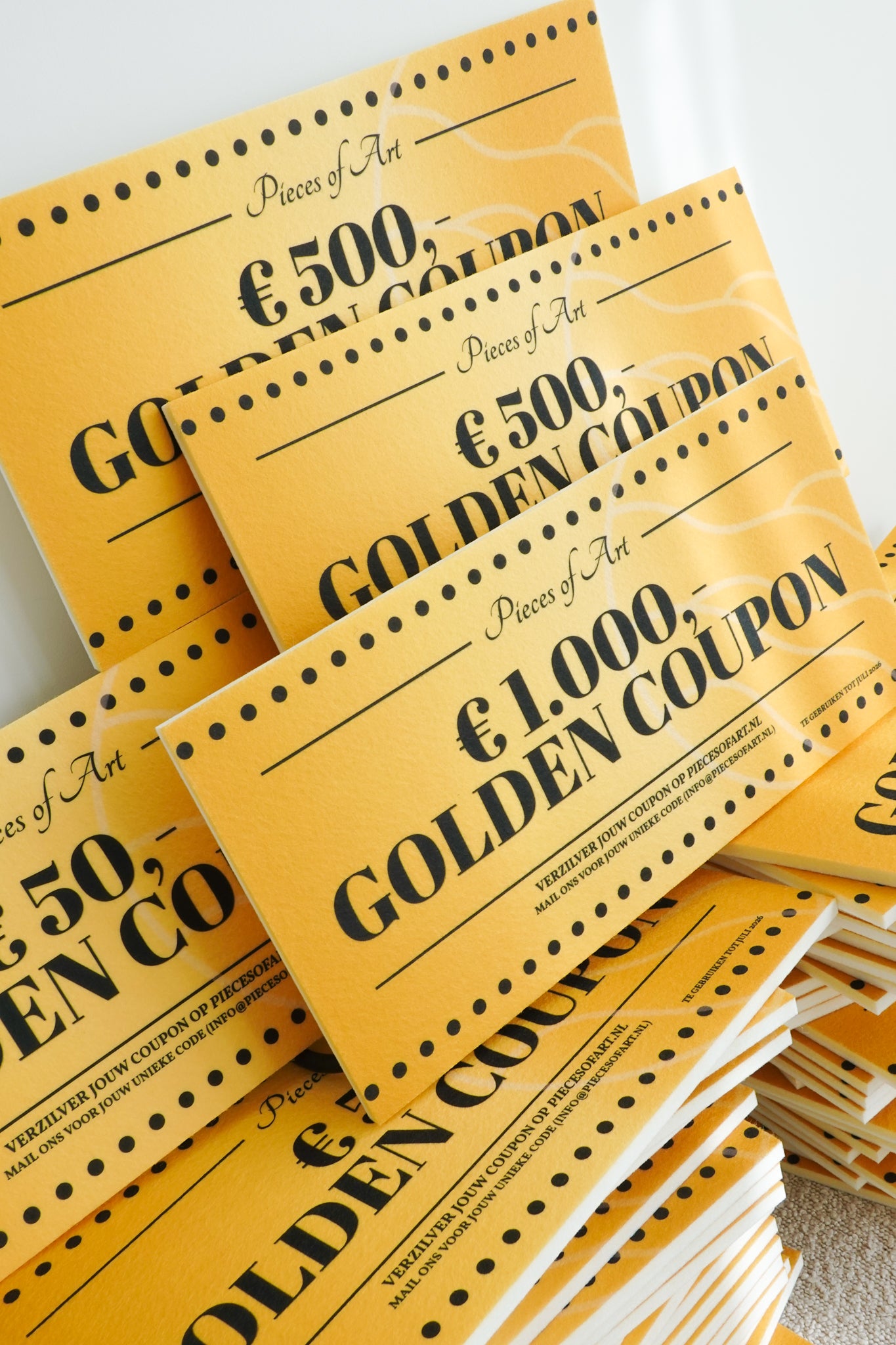 Chance auf Rabattgutscheine (50 × 50 €, 2 × 500 € und 1 × 1.000 €)