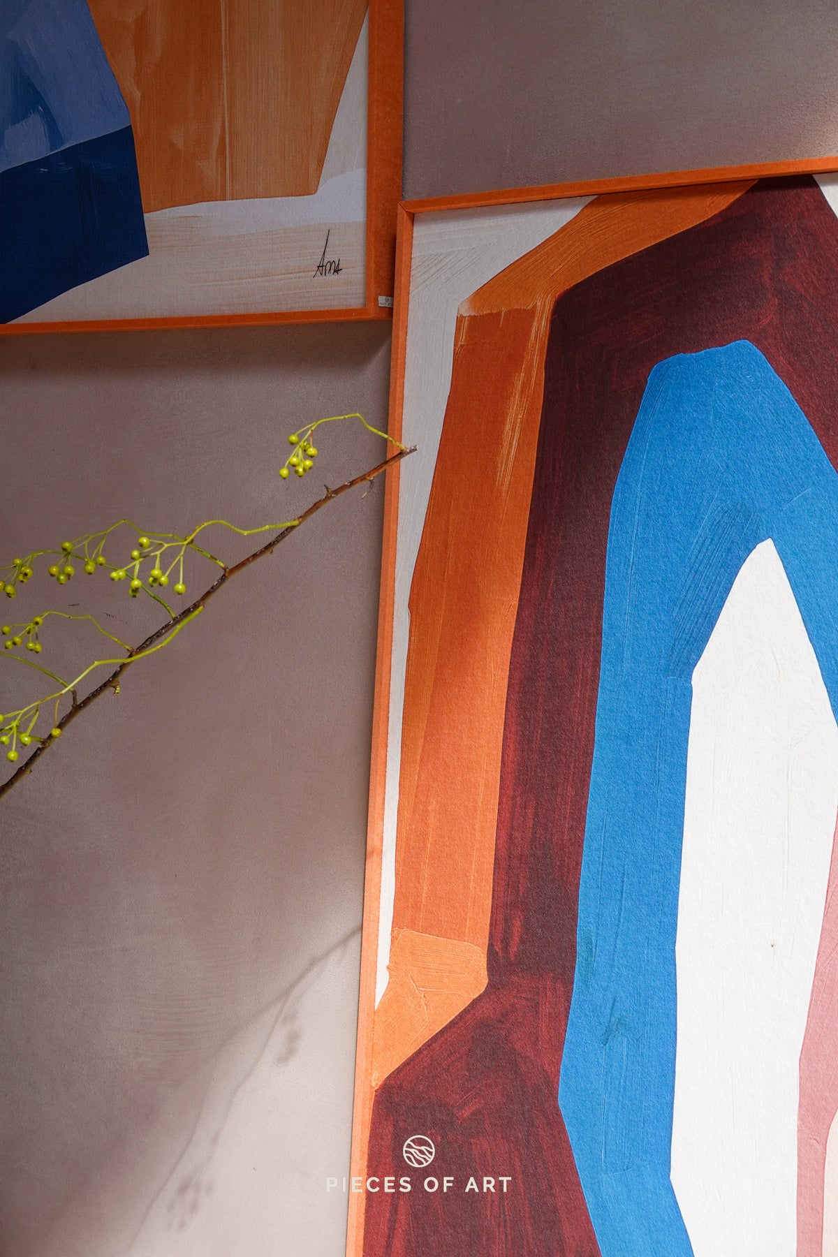 Acoustic art panel in a Scandinavian-style interior