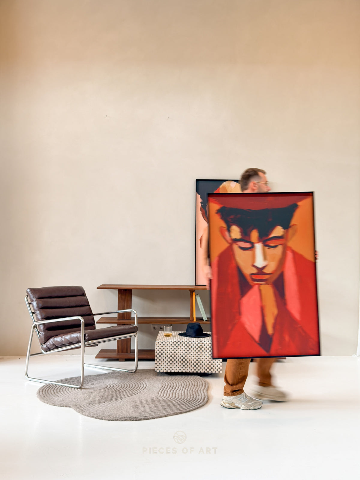 Nahaufnahme des Kunstdrucks auf dem Filzpaneel