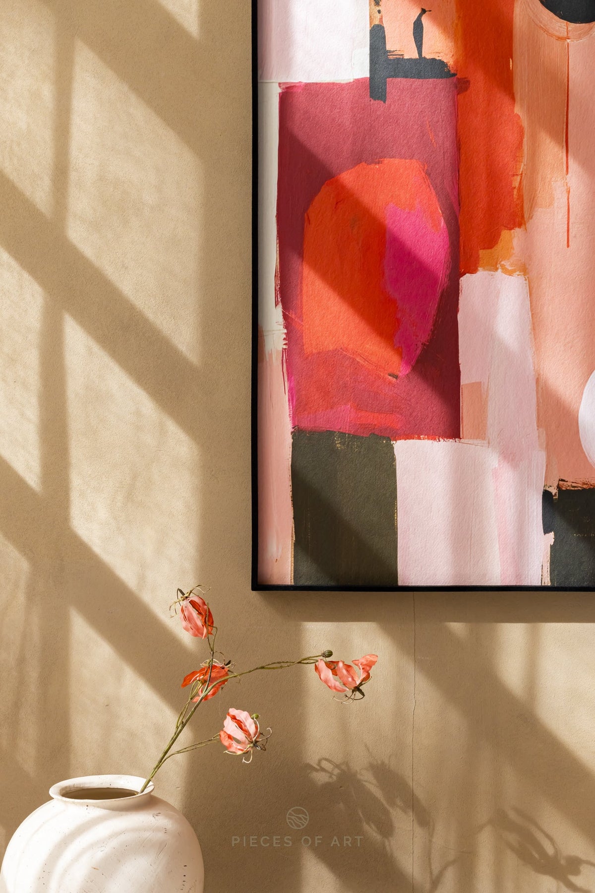 Acoustic artwork, in a hallway, design-forward