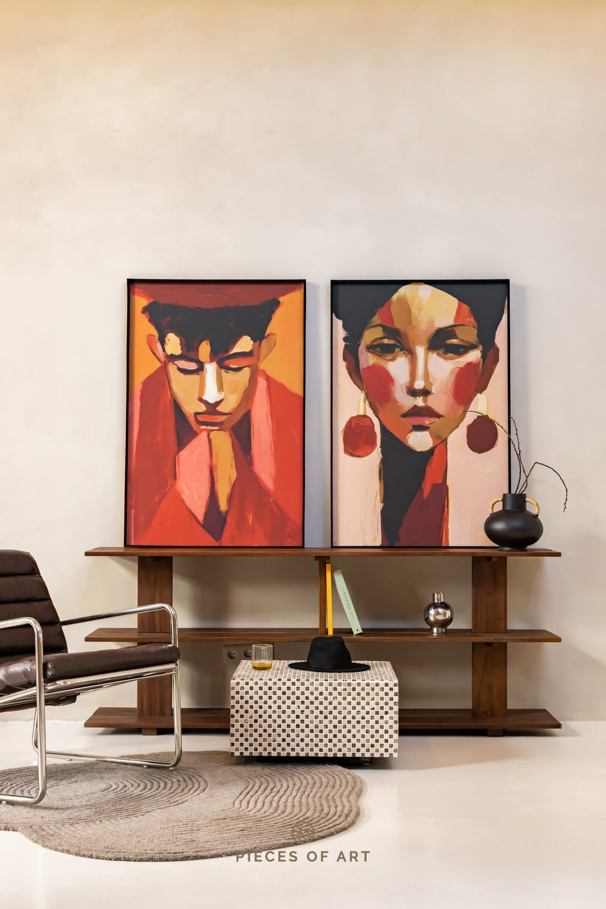 Acoustic artwork, in a home office, with sound dampening