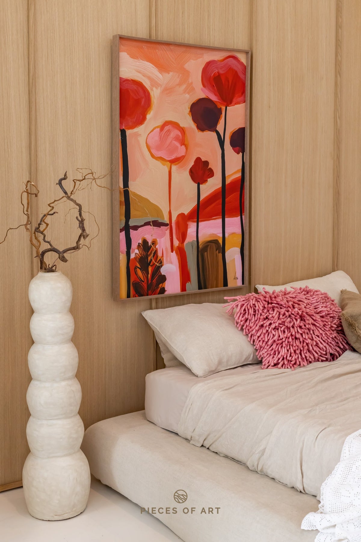 Acoustic painting, in a dining room, for a calmer room