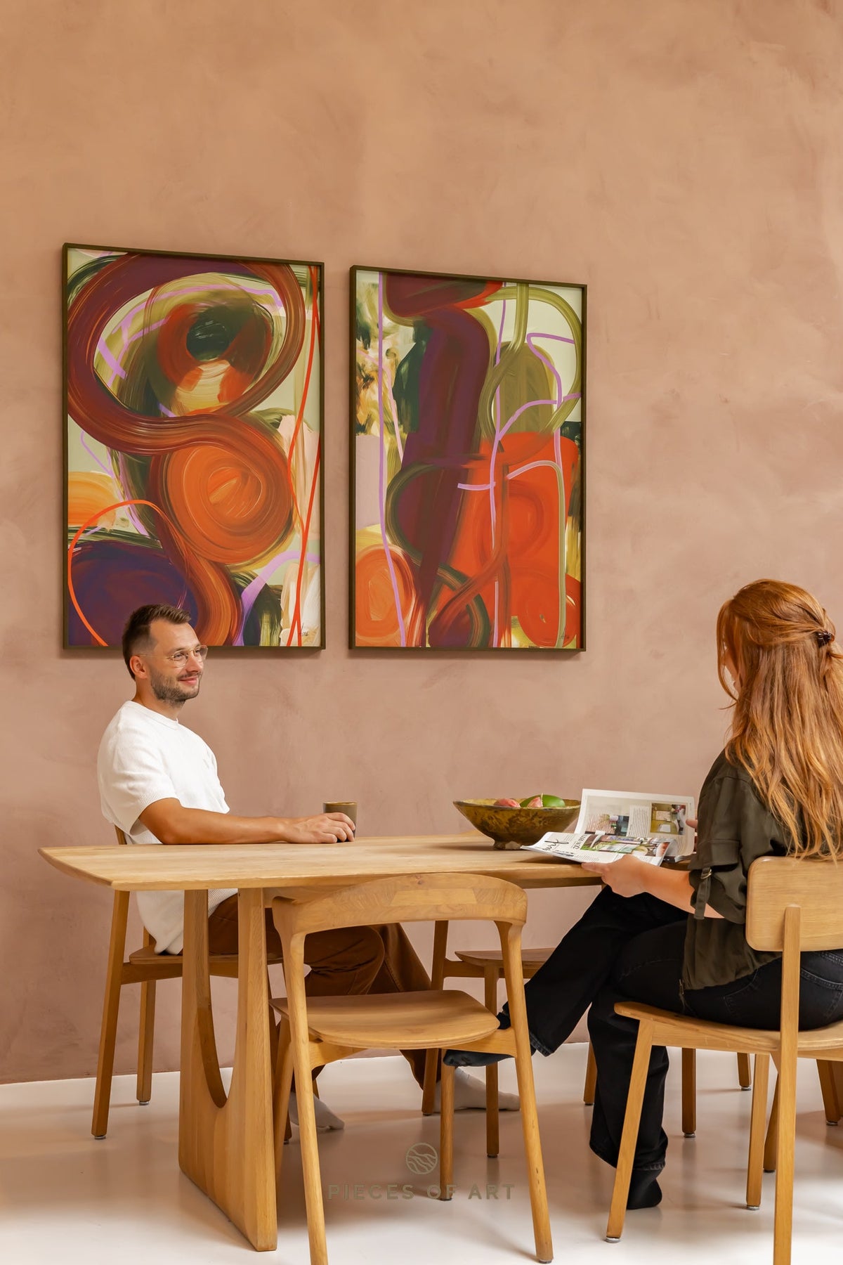 Acoustic painting, in a hotel, minimalist