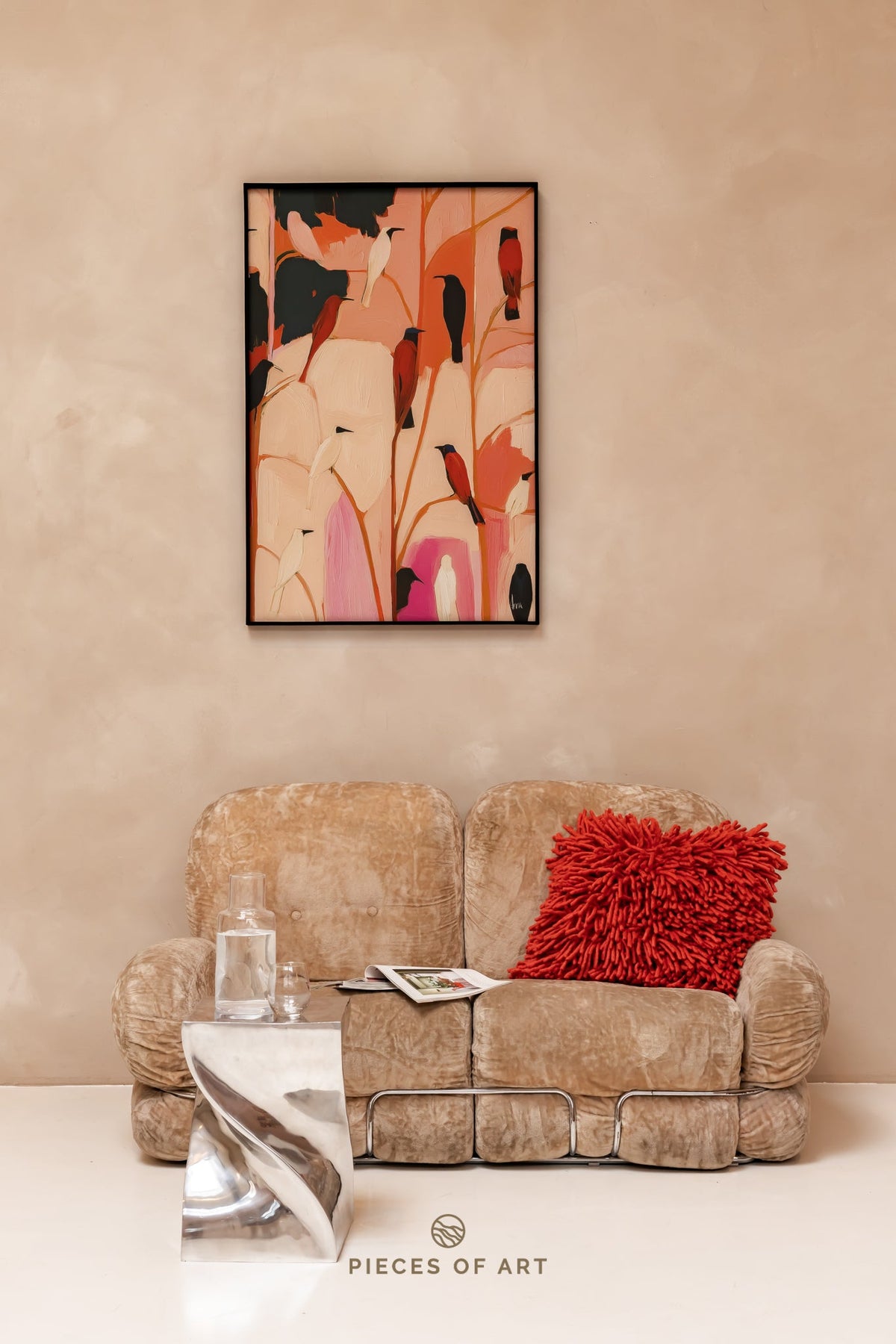 Acoustic painting, in a meeting room, with sound dampening