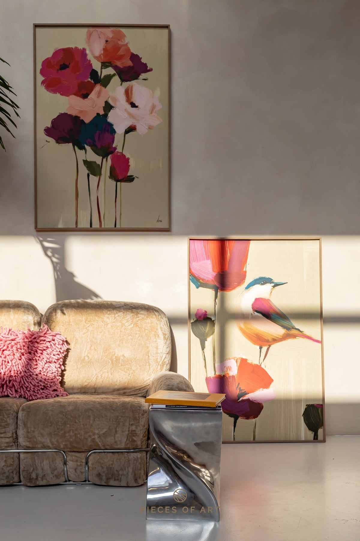 Acoustic wall panel, floral