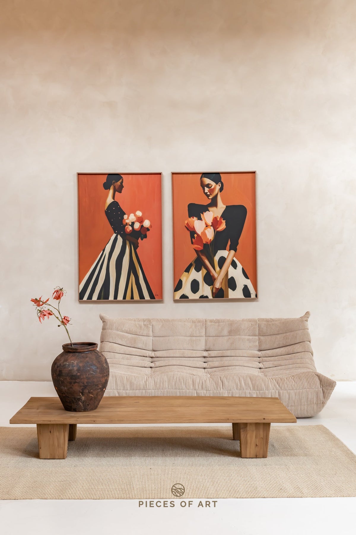 Acoustic art, with a geometric design