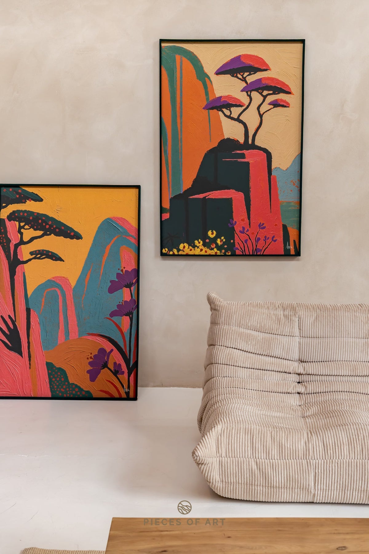 Akustische Kunstpaneele, im Lobby