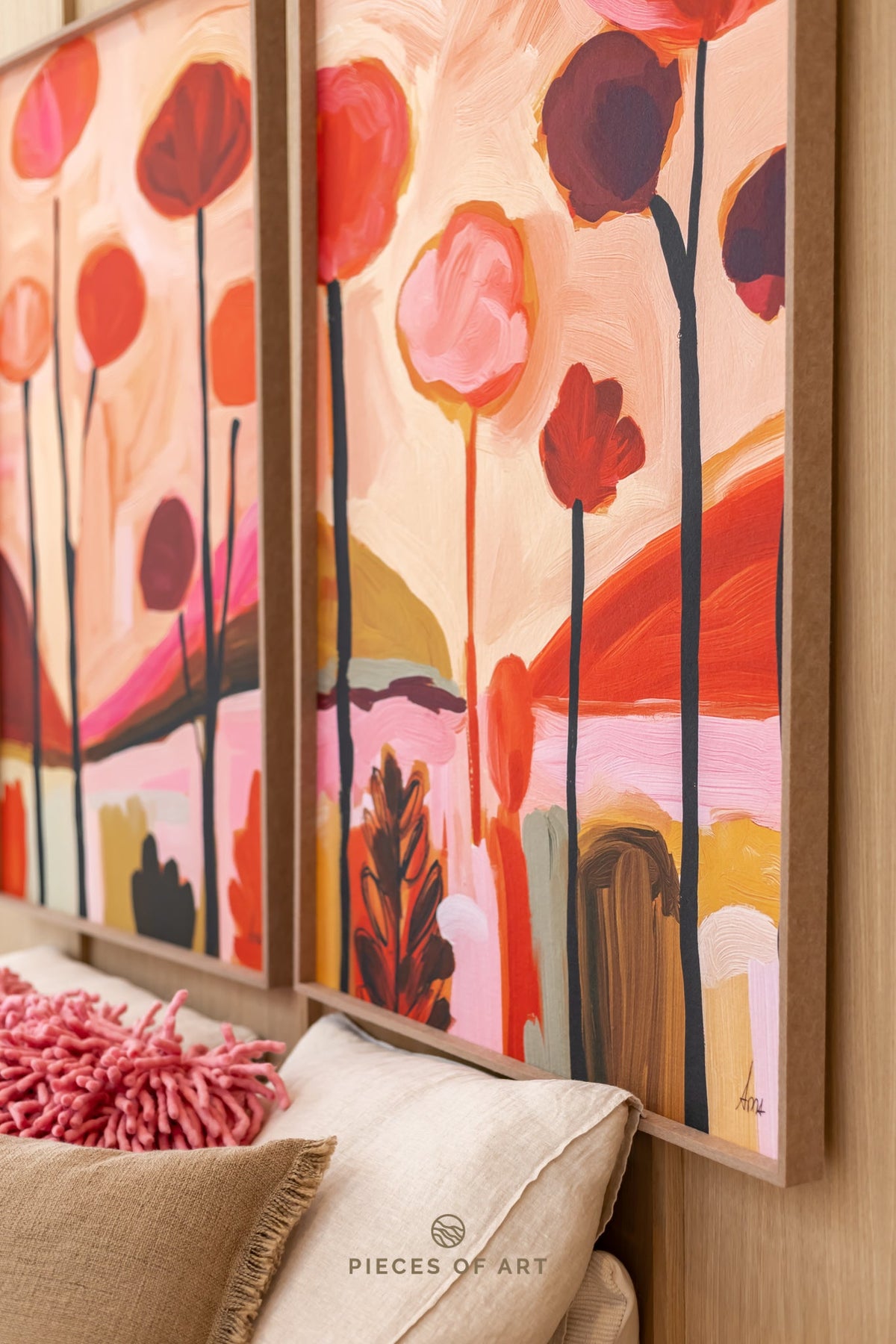 Acoustic wall decoration, noise-reducing