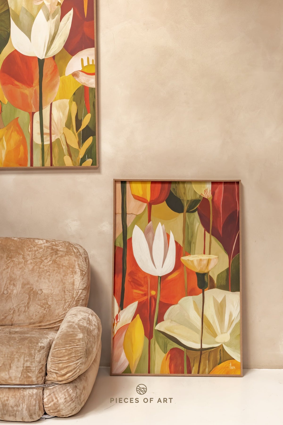 Acoustic wall decoration, with noise reduction