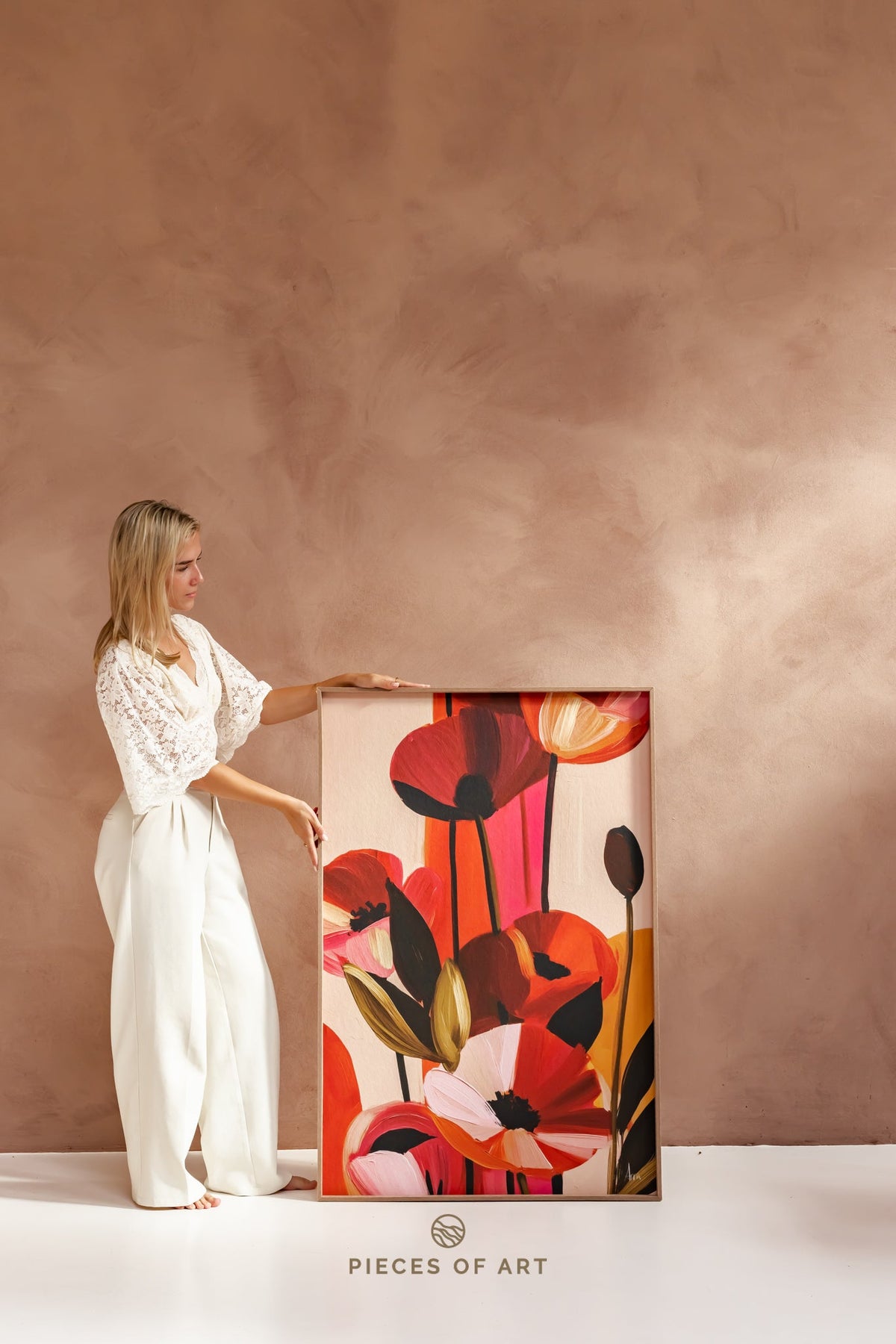Acoustic wall decoration, in a home workspace