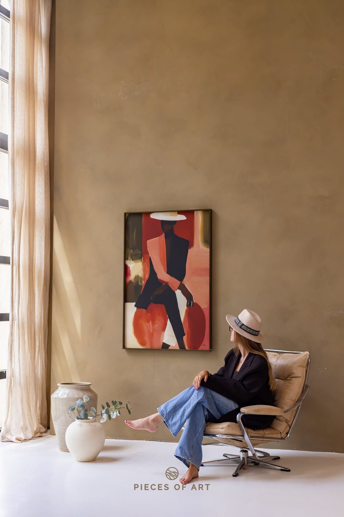 Acoustic wall decor, in a hotel, for a quieter room