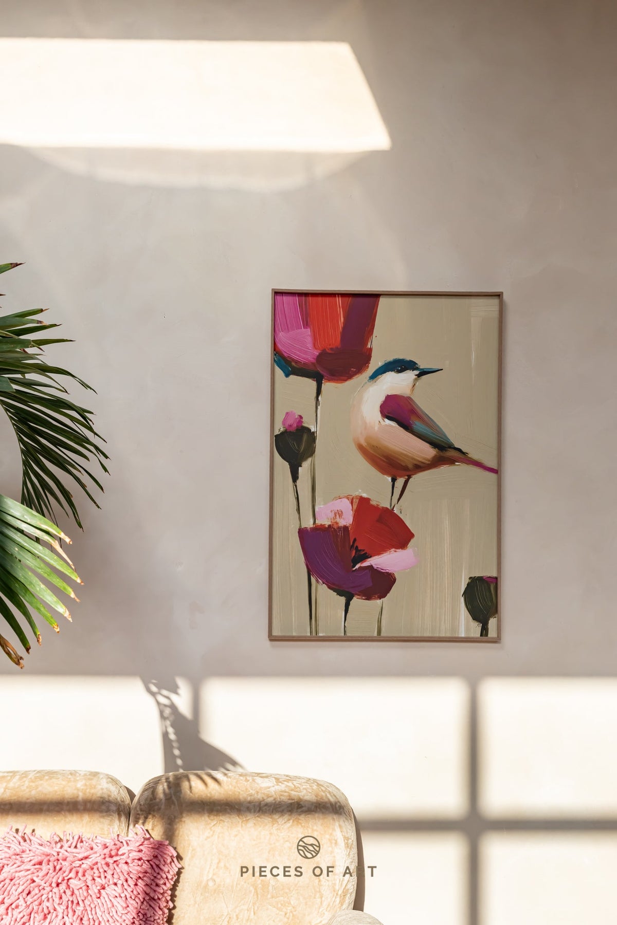 Acoustic wall decor, with an abstract design