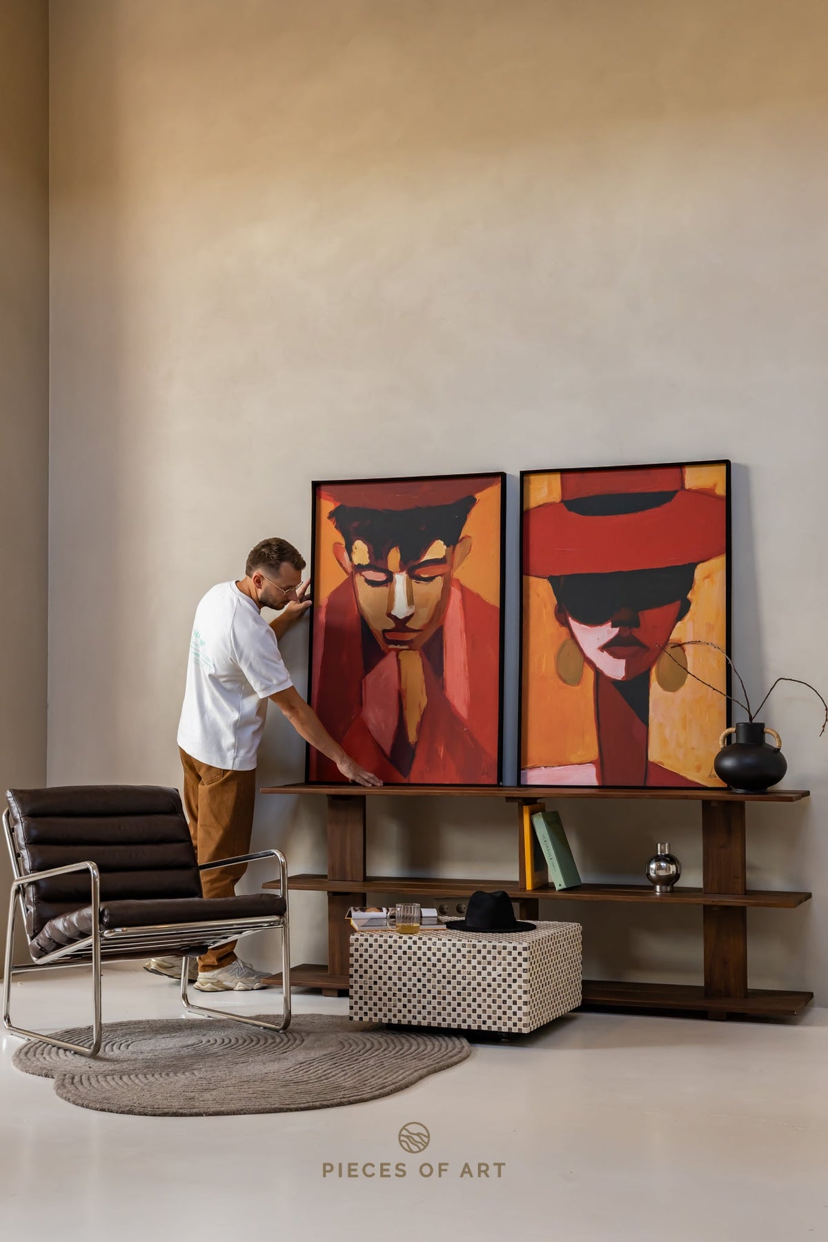 Akustische Wanddekoration, im Schlafzimmer, gegen Nachhall