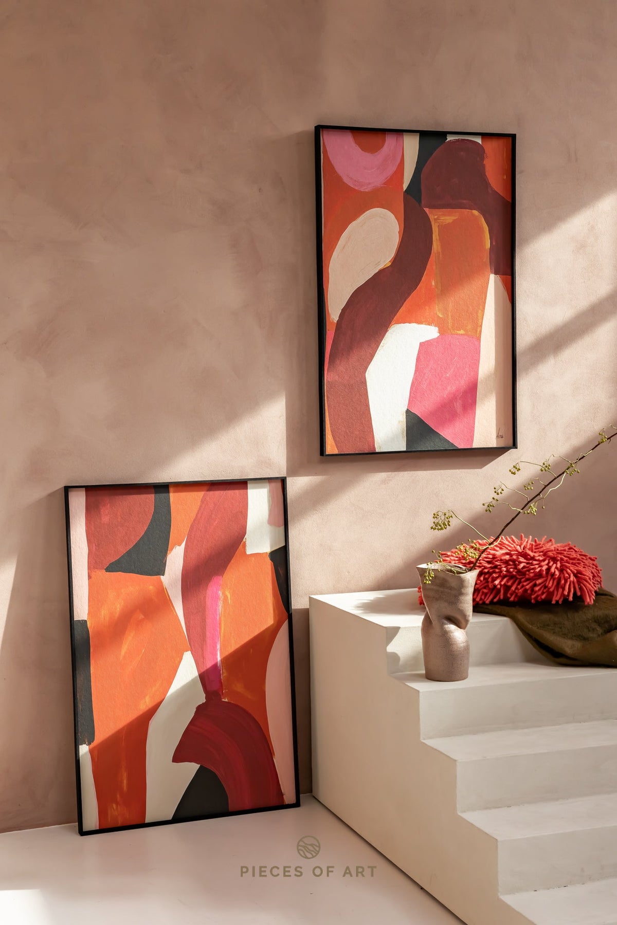Acoustic wall decor, in a living room, design-forward