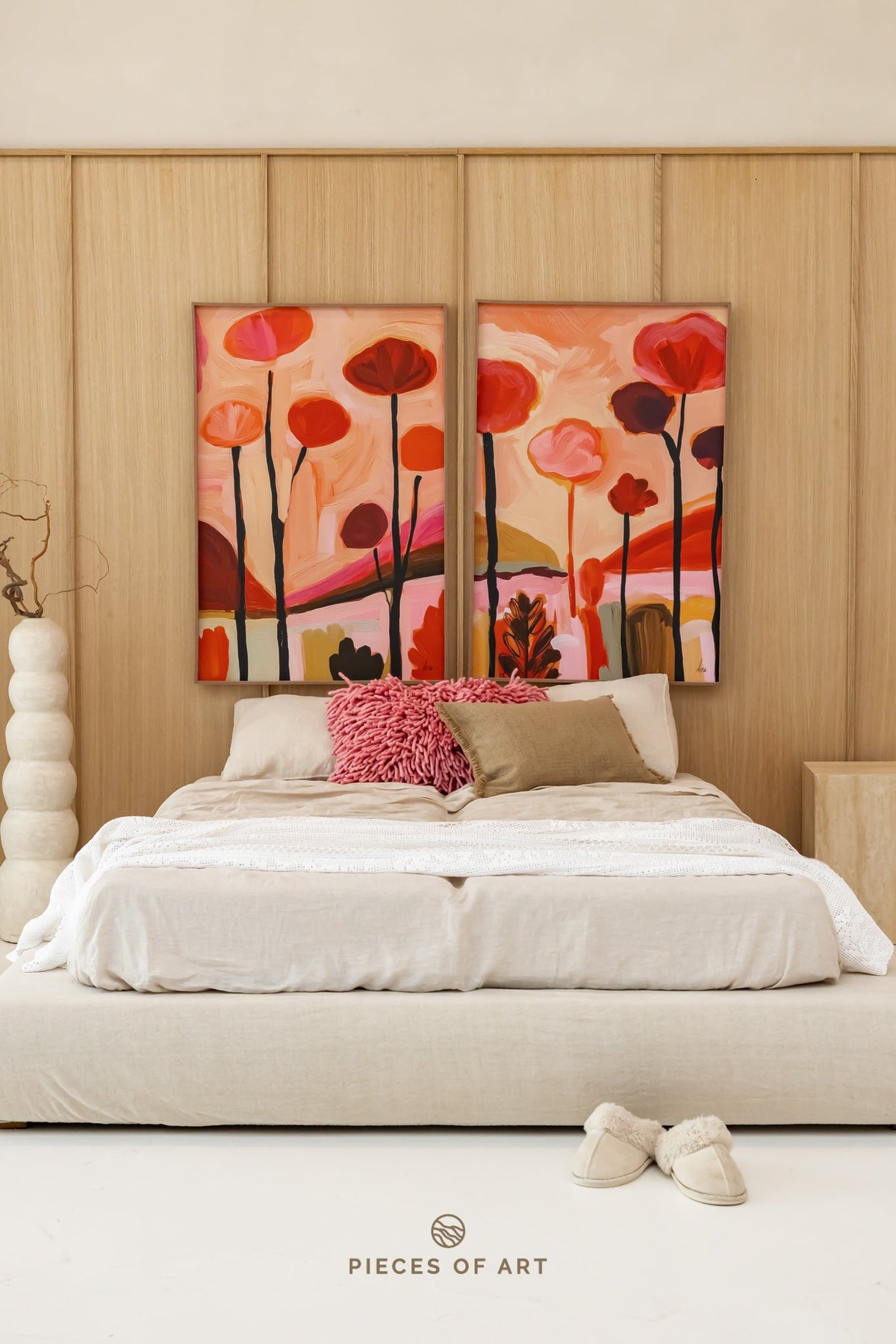 Acoustic wall art, with a floral design