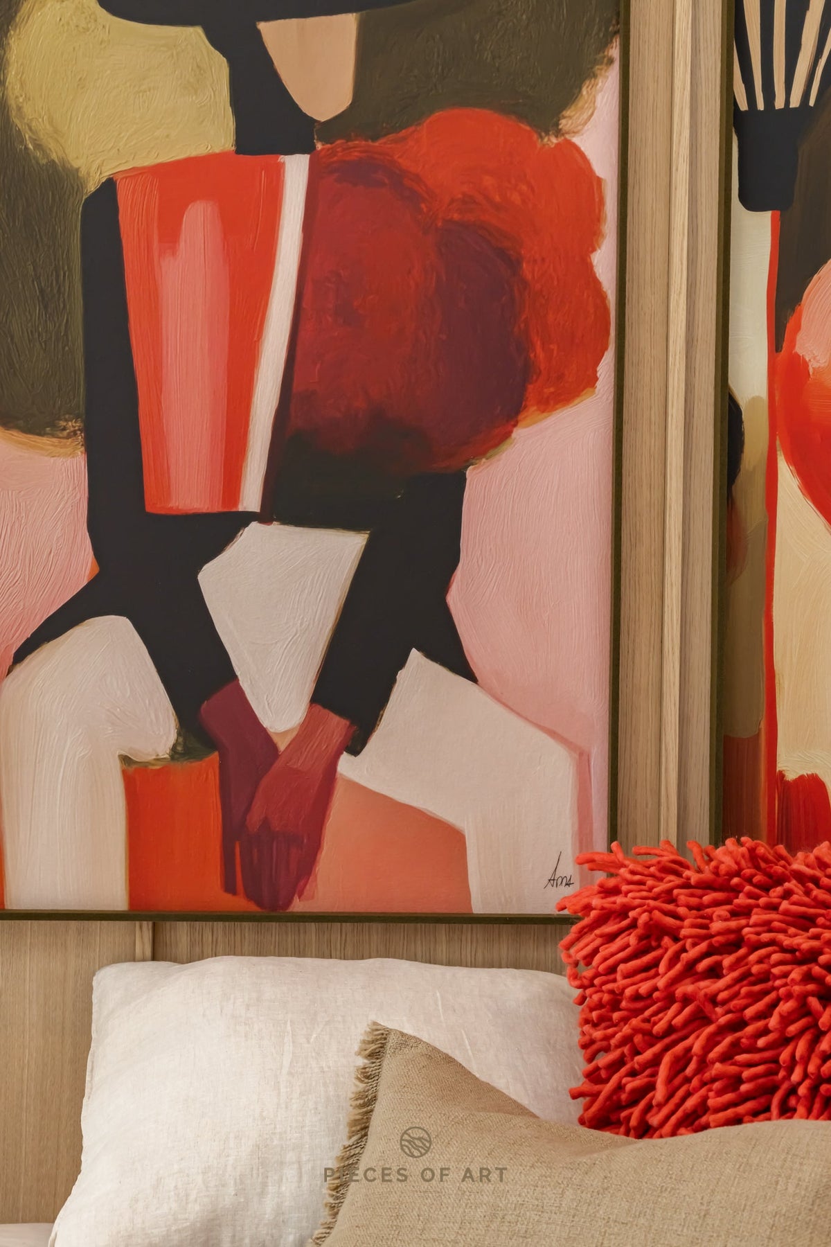 Sound-absorbing artwork, in a hallway, for a calmer room
