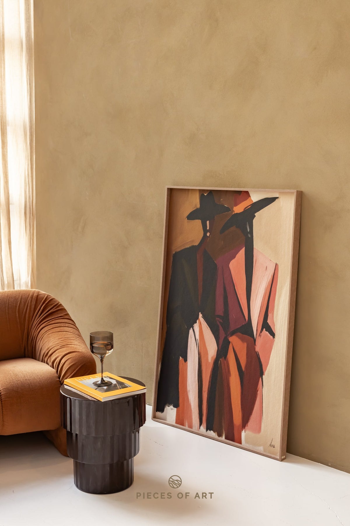 Sound-absorbing artwork, with a tropical design