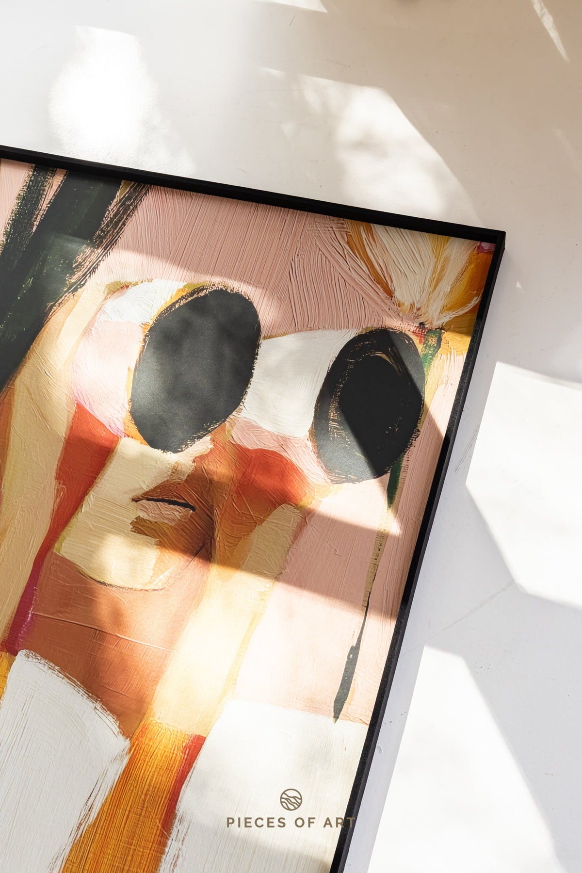 Sound-absorbing artwork, in a home office, with sound dampening