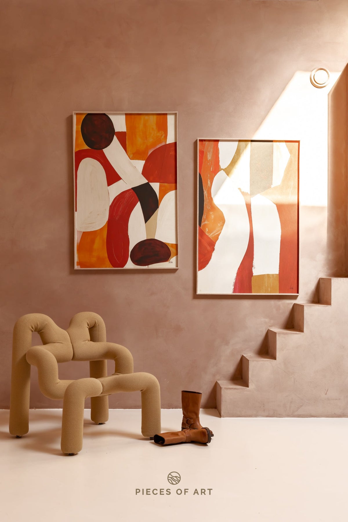 Schallabsorbierendes Kunstwerk, im Wohnzimmer, modern