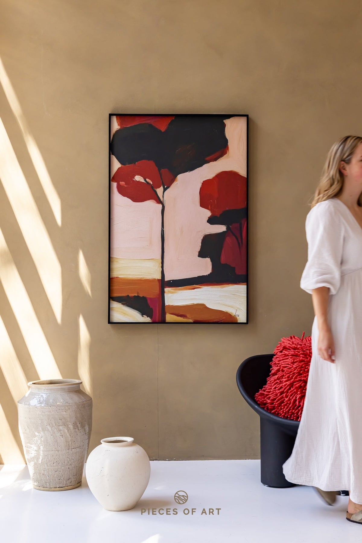 Schallabsorbierendes Kunstwerk, im Wohnzimmer, gegen Echo