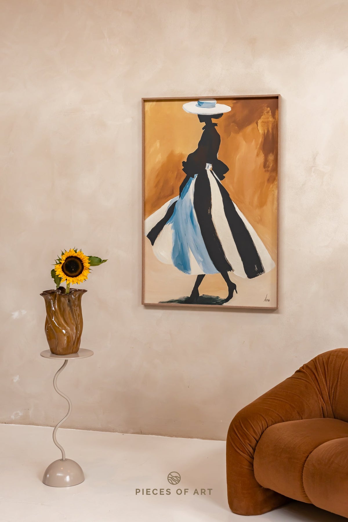 Schallabsorbierendes Kunstwerk, im Wohnzimmer