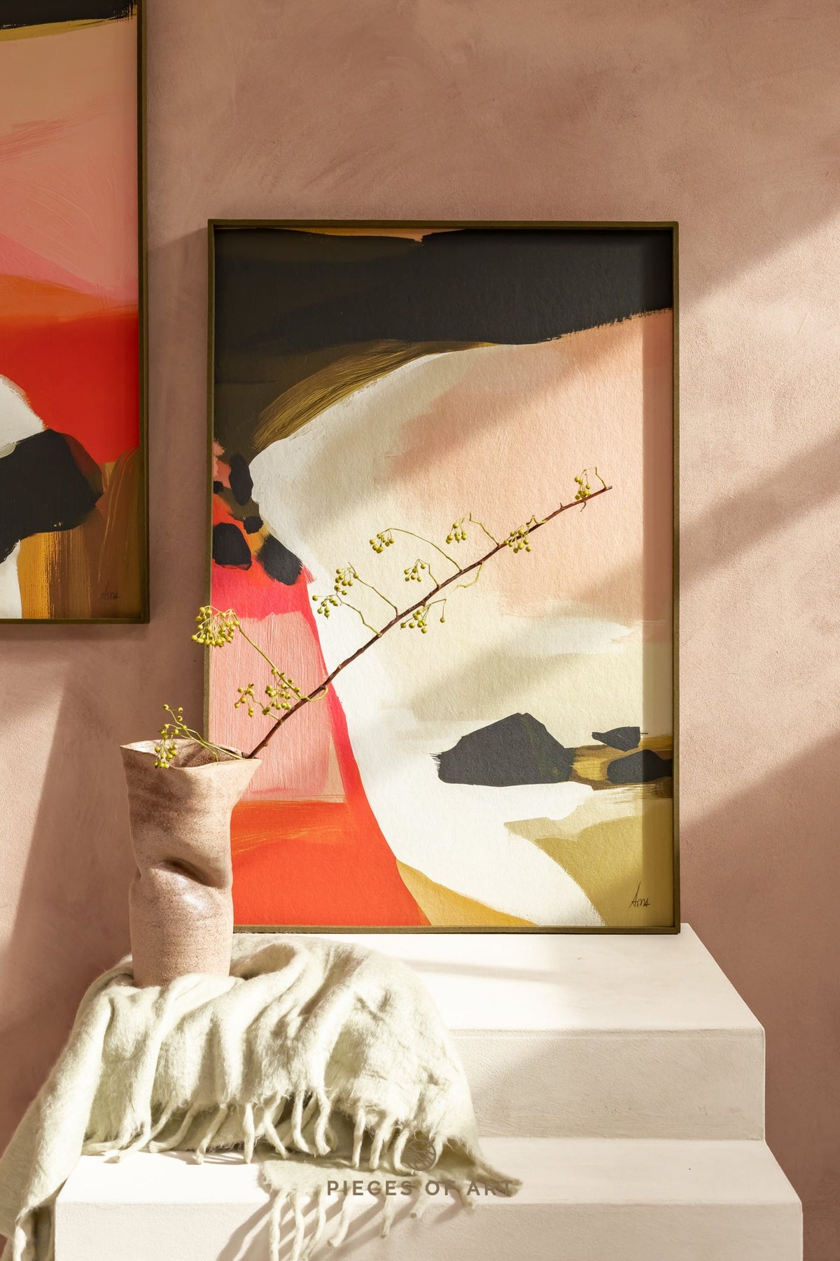 Sound-dampening wall panel, in a hallway, with sound dampening