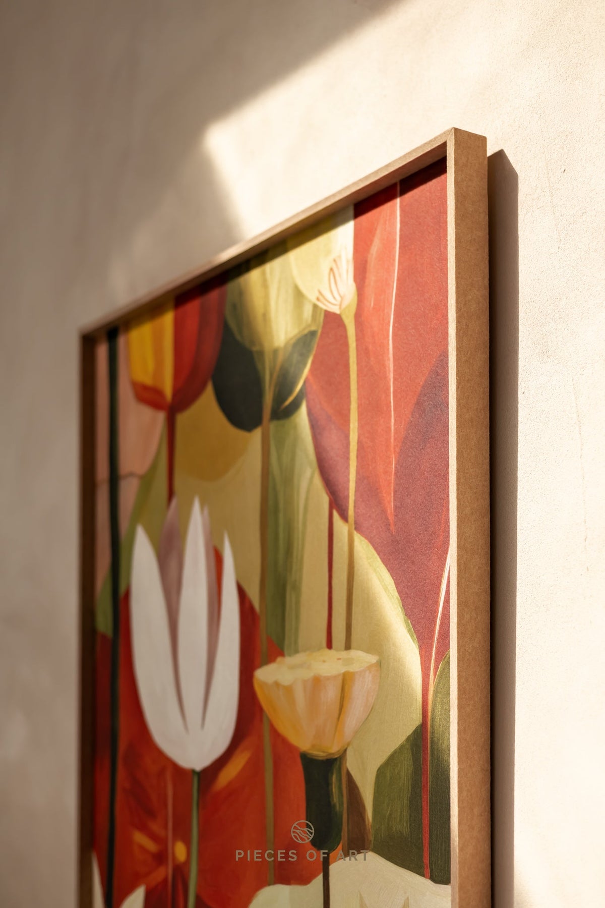 Sound-dampening wall panel, in an office, minimalist