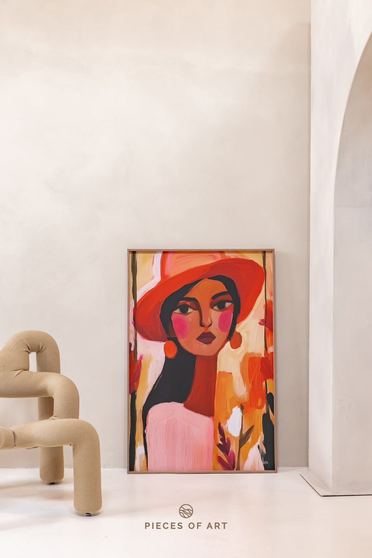 Sound-dampening wall panel, portrait