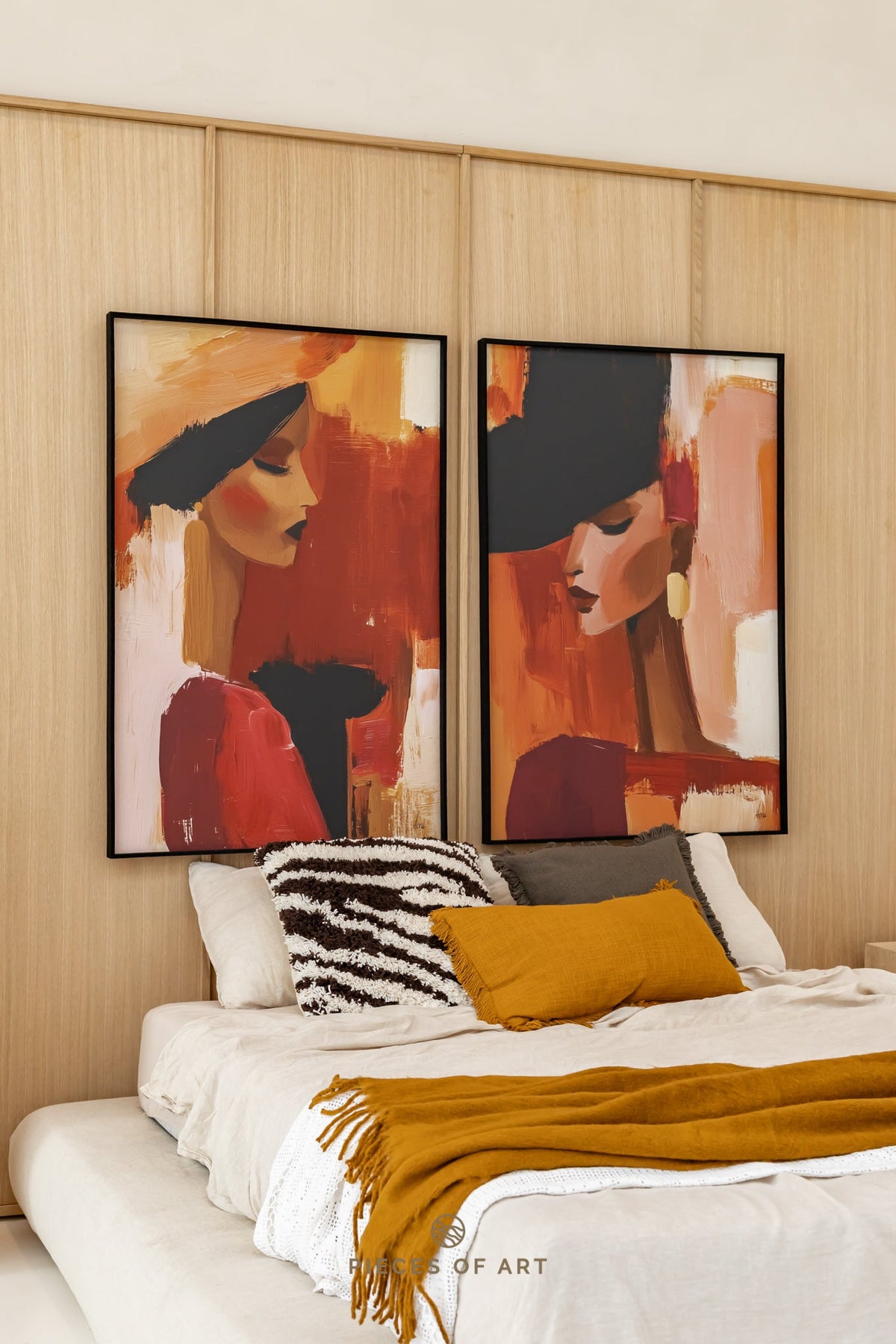 Sound-dampening art, in a dining room