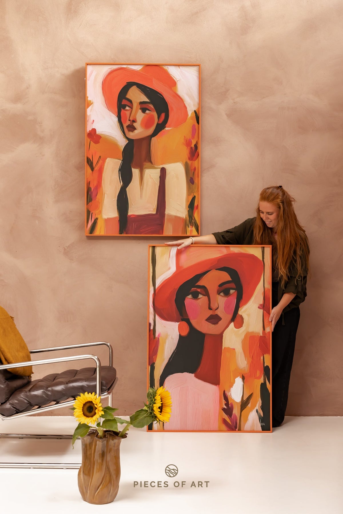 Kunstwerk aus recyceltem Filz, im Gewerberaum