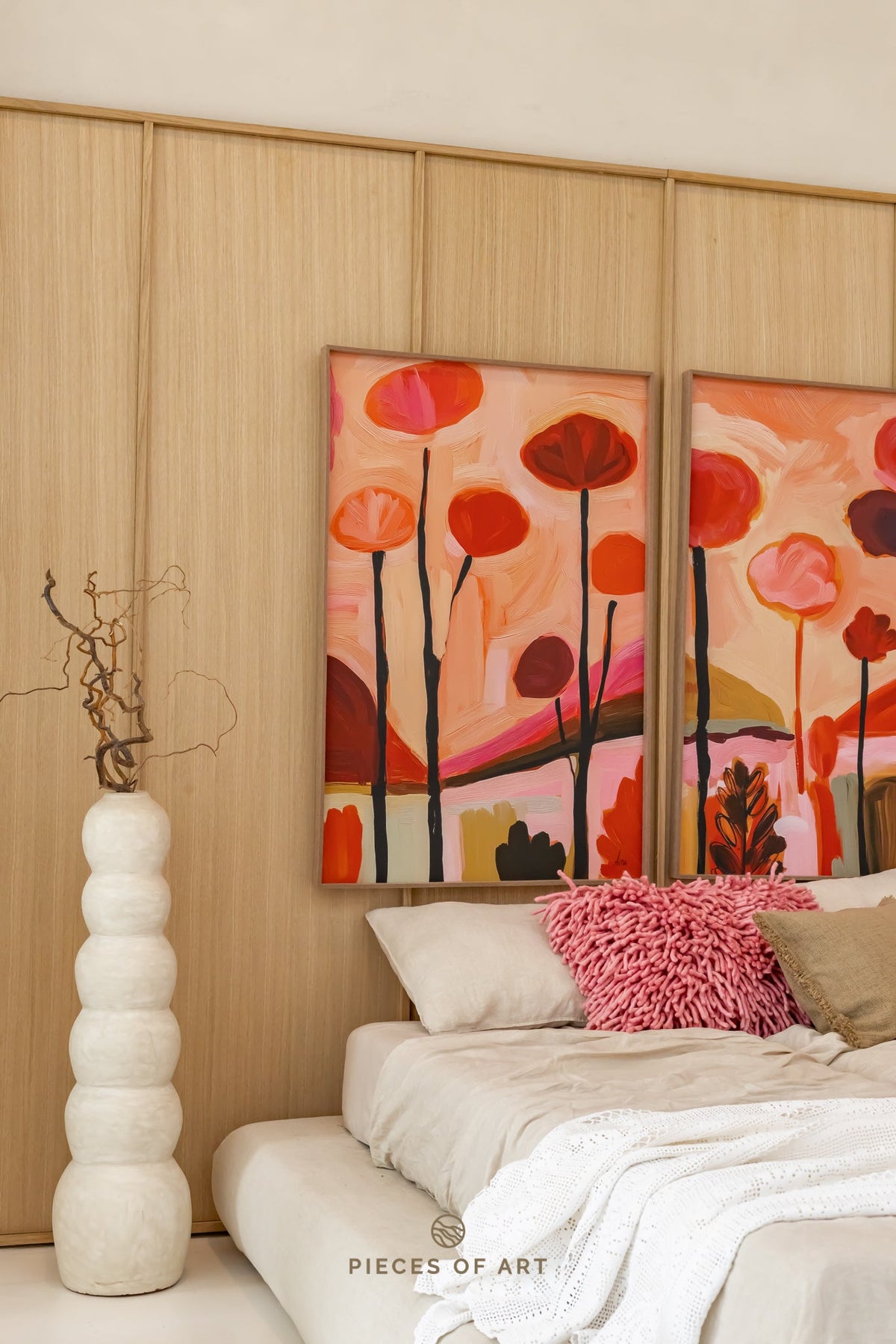 PET felt artwork, in a home office