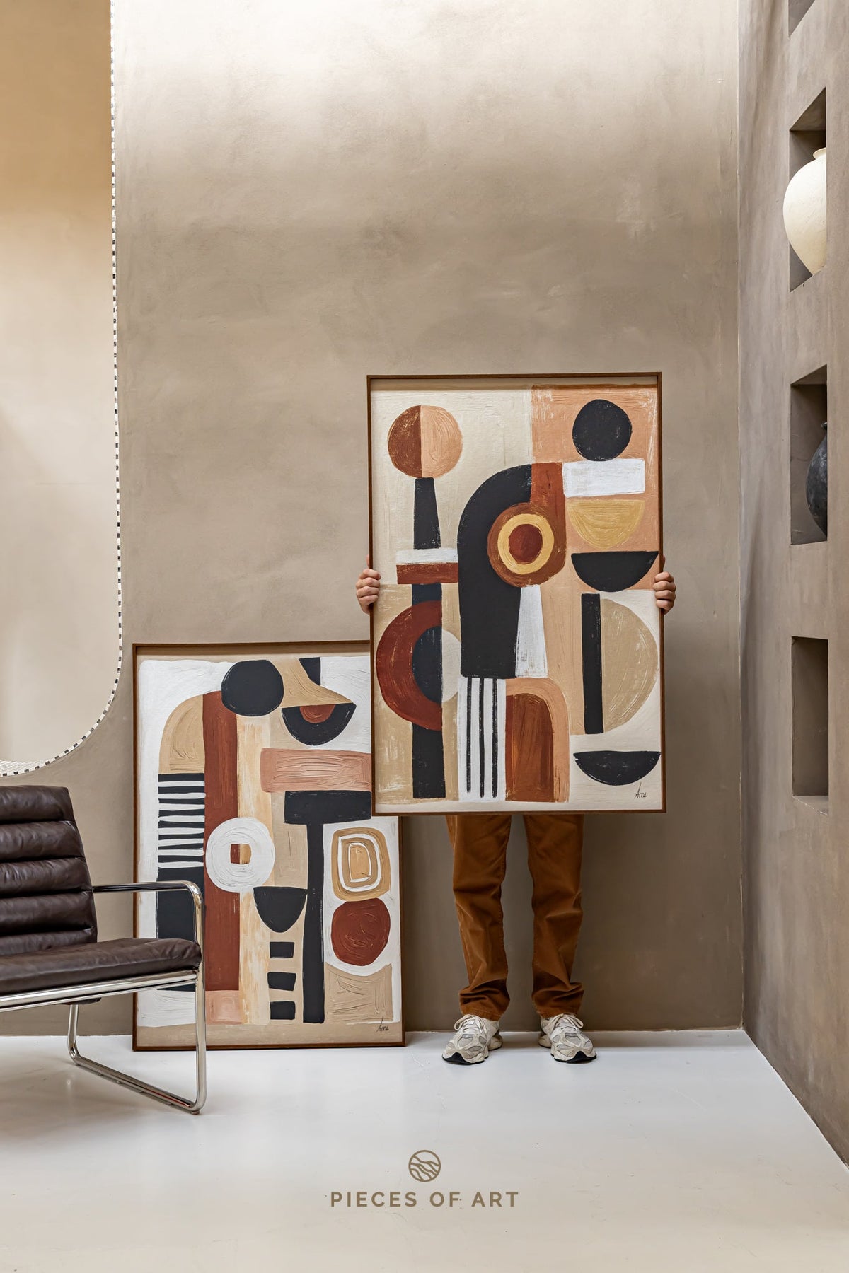 PET felt wall panel, in a home office
